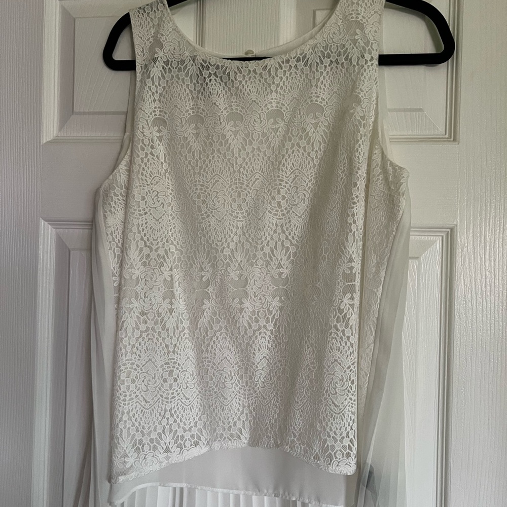 AGB White Lace Overlay Sleeveless Camisole